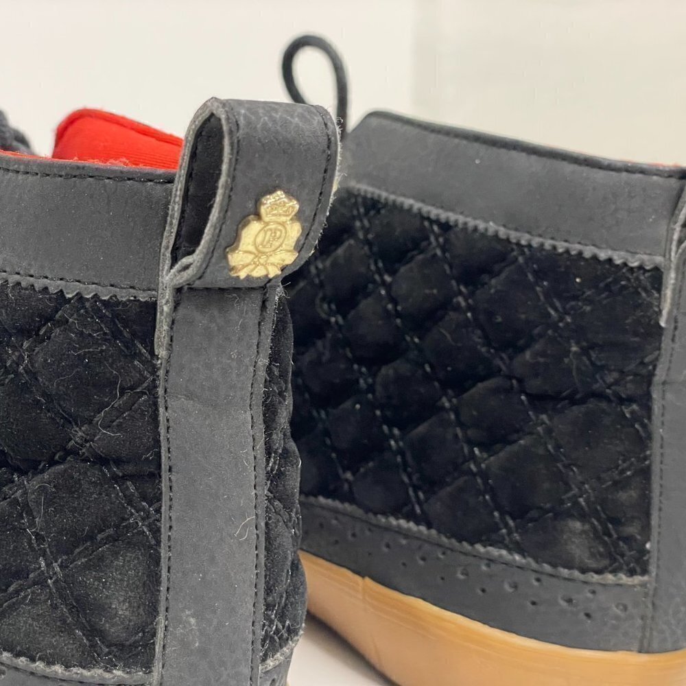 Pastry Dance High Top Sneakers Quilted Black Gold and Red Size 7.5 - Picture 6 of 10